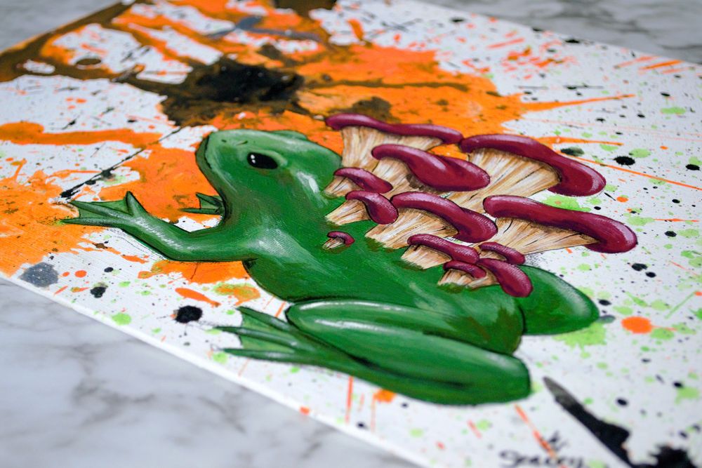 Original Painting Spore Spontaneity- Acrylic on Canvas Board