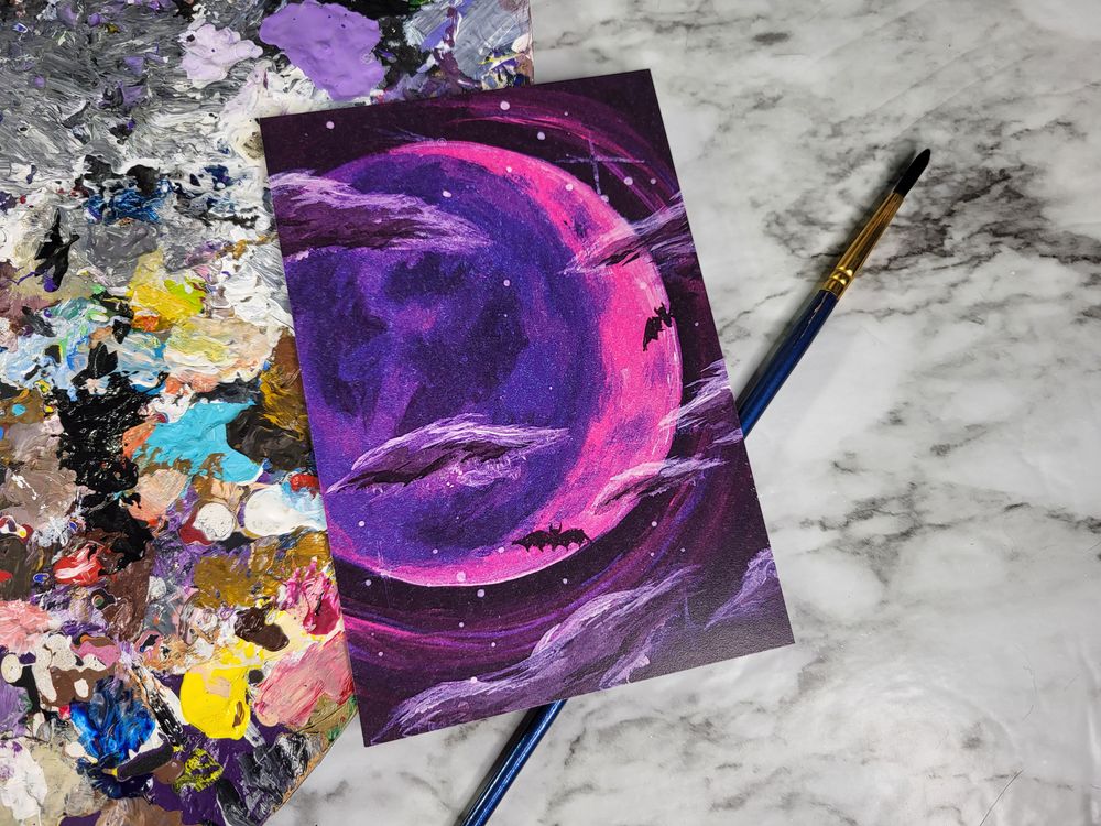 Print of Mystic Shadows Acrylic Painting