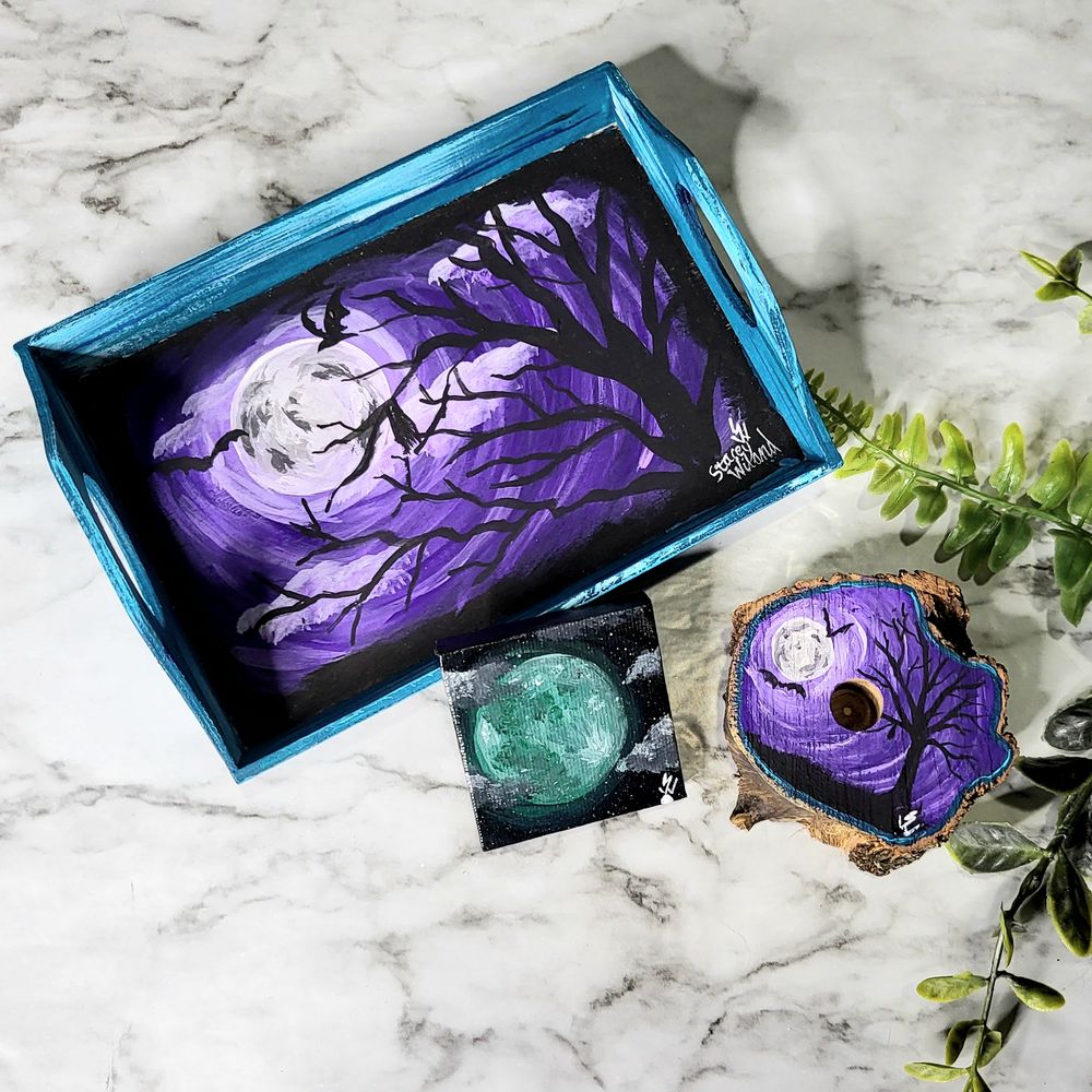 Violet Sky Flight Trinket Tray Set