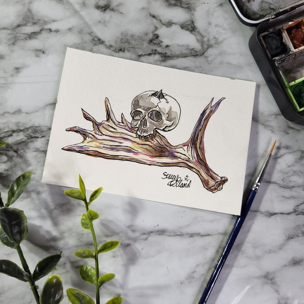 Echoes of the Untamed watercolor painting