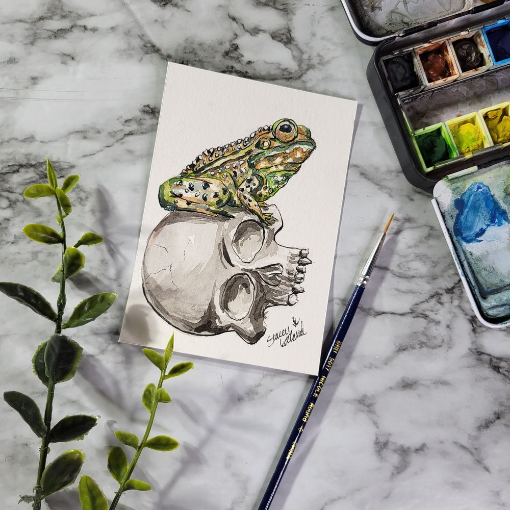 Atop the Silent Throne Watercolor Painting