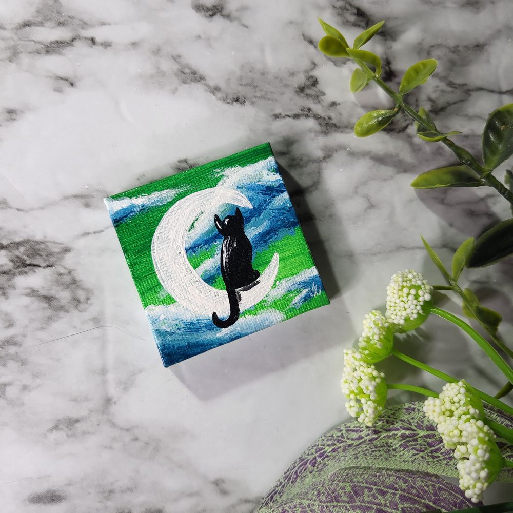 Guardian of New Beginnings - Tiny Acrylic Painting